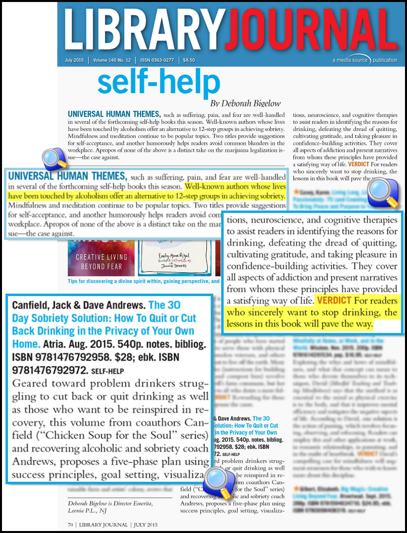 Library Journal Review & Endorsement of The 30-Day Sobriety Solution